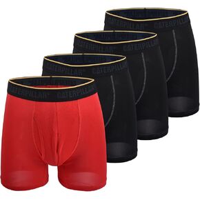 Caterpillar Men's 4-Pack Comfort Core Boxer Briefs, Grey, Large