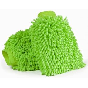 2 Pack Car Wash Mitt, Premium Chenille Microfiber Scratch & Lint Free Double Sided Car Detailing, Green (9.85"" x 6.70""), MB-CWML01G in Kuwait