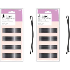Diane Hair Bobby Pins for Women â€“ Large 2.5â€ - Black, Curved Flat Design with Ball Tips, D428 - 40 Count (Pack of 1)