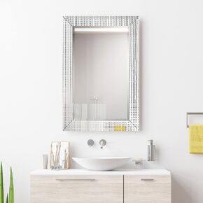 Empire Art Direct Wall Solid Wood Frame,1"-Beveled Center Modern Mirror for Bathroom,Vanity,Bedroom,Ready to Hang, 30" x 40", Clear