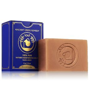 Ancient Greek Remedy Organic Face and Body Soap Bar for Dry, Normal and Sensitive Skin. Gentle Wash Treatment for Acne, Eczema, Psoriasis, Dark Spot and Rosacea for Women, Men, pack of 1