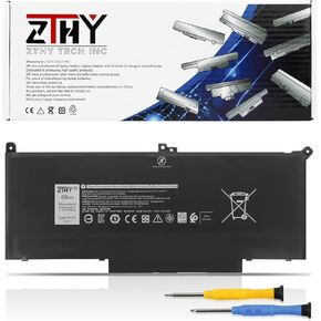 ZTHY 68Wh GJKNX Battery Replacement for Dell Latitude 5480 5580 5280 5288 5488 5590 5591 5490 5491 5495 E5480 E5580 E5490 E5590 Precision 15 3520 3530 Series GD1JP DY9NT 5YHR4 451-BBZG 7.6V 4-Cell