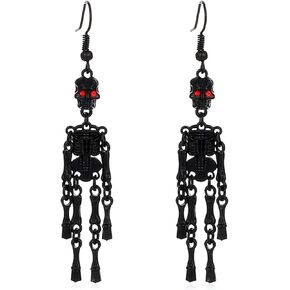 Halloween Skeleton Earrings Halloween Earrings for Women Girls,Spooky Skull Skeleton Dangle Earrings Scary Halloween Party Earrings for Halloween Accessories