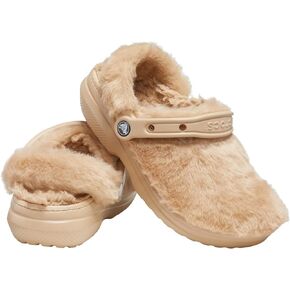 Crocs Unisex Men's and Women's Classic Fur Sure Clog | Fuzzy Slippers, Black, 6 US
