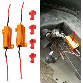 2Pcs 50W 6ohm Load Resistors, Fix LED Bulb Fast Hyper Flash, LED Turn Signal Resistor Flasher Adaptor Flash Fix Turn Signal Blink Error Code (Red)