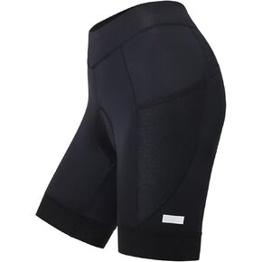 Padded Biking Shorts Women Black with Pockets Lightweight and Breathable Women's Cycling Shorts 4D Padded