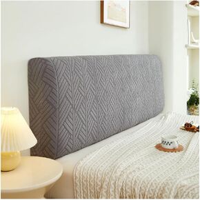 Stretch Bed Headboard Covers, Jacquard Fabric Headboard Slipcover, Soft Dustproof Protector Cover for Upholstered Headboard Queen King (Beige, 1.8m/70.9in)