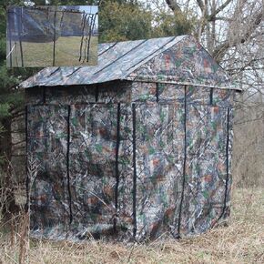 Deluxe Steel Frame True Timber® Camo 3 or 4 Person Hunting Ground Blind - (8) Shoot Through Mesh Windows and Anchoring System Included