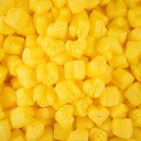 Magicwater Supply - .5 Cu Ft - Yellow Heart Shaped Recycled Anti Static Packing Peanuts - Compostable & Biodegradable Cushion for Shipping - Dust-Free & Abrasion Resistant - Void Filler