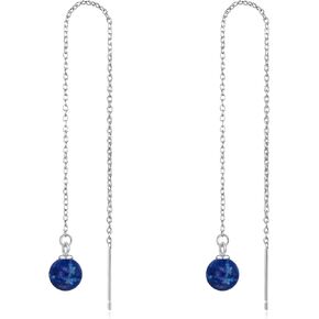 Pearl Threader Earrings 925 Sterling Silver Long Piercing Pearl Tassel Drop Dangle Ear Line Eardrop Earrings Jewelry for Women Teen Girls