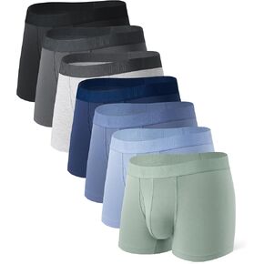 DAVID ARCHY Mens Trunks Underwear 4 Pack Rayon Made from Bamboo, Breathable Pouch Underwear for Men 3.5"