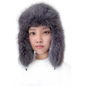 Lina & Lily Women's Winter Trapper Hat Long Pile Faux Fur Fluffy
