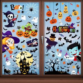 12sheets 480PCS Christmas Snowflake Window Clings Decorations,Xmas Cute Winter Decals Stickers for Home Room Office Glass Windows Door Wall Holiday Party Decor