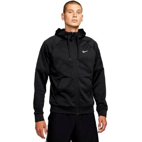 Nike Therma-FIT Men's Full-Zip Fitness Hoodie (as1, alpha, l, regular, regular, Black/White)
