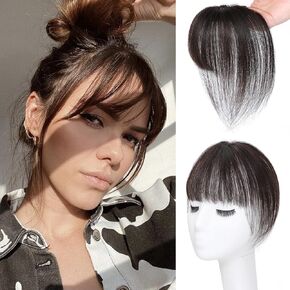 NAYOO Bangs Hair Clip in Bangs Human Hair 360° Cover Wipsy Bangs Hair for Women, 2 Secure Clips in Full Fringe Fake Bangs Hair Toppers for Women Girls Daily Wear