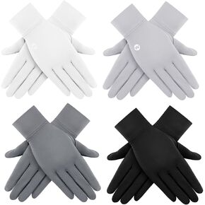 Leumoi 4 Pairs Women Driving Gloves Sun Protection Uv Gloves Touchscreen Sun Gloves Lightweight Women's Cycling Gloves Summer Sunblock Gloves for Outdoor, 4 Colors in Kuwait