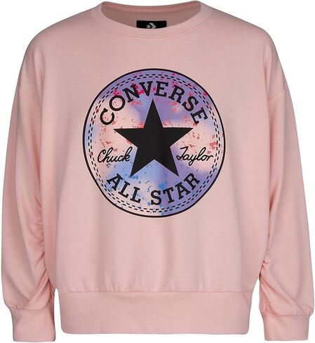 طقم رقعة Chuck Patch Crew للفتيات من Converse (للأطفال الكبار) وردي عاصف LG (للأطفال الكبار من عمر 12 إلى 14 عامًا) in Saudi Arabia