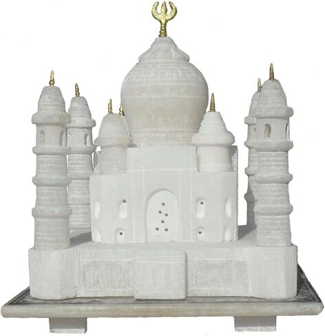 Monuments of Marble White Taj Mahal Replica Model India Agra Souvenir Collection for Decor Handmade Gift Home Decoration Small Handcrafted Miniature Architecture Love Symbol (White 3 x 3 Inch) in Saudi Arabia