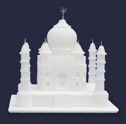 Monuments of Marble White Taj Mahal Replica Model India Agra Souvenir Collection for Decor Handmade Gift Home Decoration Small Handcrafted Miniature Architecture Love Symbol (White 3 x 3 Inch) in Saudi Arabia