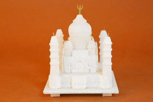 Monuments of Marble White Taj Mahal Replica Model India Agra Souvenir Collection for Decor Handmade Gift Home Decoration Small Handcrafted Miniature Architecture Love Symbol (White 3 x 3 Inch) in Saudi Arabia