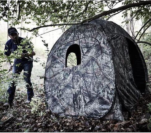 Ameristep Doghouse Run & Gun Hunting Blind | Lightweight 2 Person Ground Blind in Mossy Oak Break-Up Country, One Size in Saudi Arabia