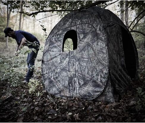 Ameristep Doghouse Run & Gun Hunting Blind | Lightweight 2 Person Ground Blind in Mossy Oak Break-Up Country, One Size in Saudi Arabia