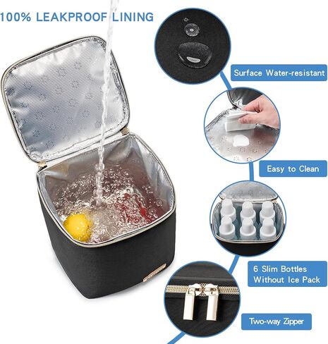 Breastmilk Cooler Bag with Ice Pack Fits 4 Baby Bottles Up to 9 Ounce, Baby Bottle Bag Great for Nursing Mom Daycare in Saudi Arabia