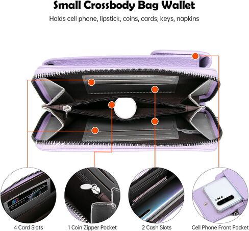 Long Keeper Crossbody Cellphone Wallet Women Small Vegan Leather Phone Purse with Coin Pouch Card Holder Handbag for Travel in Saudi Arabia