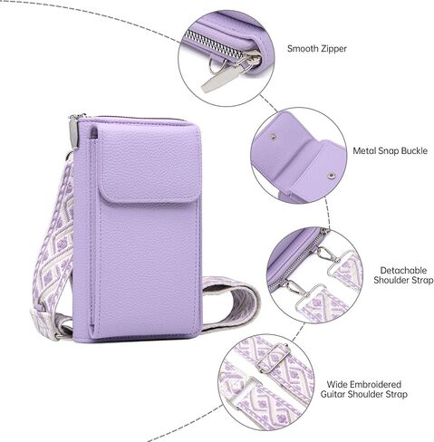 Long Keeper Crossbody Cellphone Wallet Women Small Vegan Leather Phone Purse with Coin Pouch Card Holder Handbag for Travel in Saudi Arabia