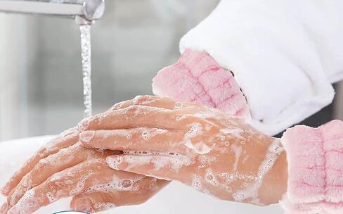 puffy Spa Headbands & Wristband Set,4pack Makeup Headband, Face Wash Headband, Skincare Headbands, Sponge Hair Band Bow Tie Spa Headband for Washing Face Wristband Set Hair Accessories for Women Gifts in Kuwait