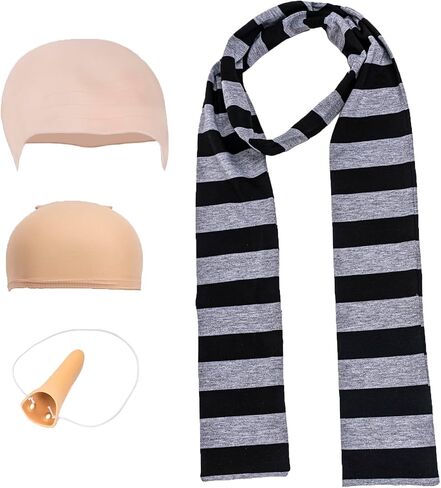 4Pcs Adults Costume Accessories Black and Grey Striped Men's Scarf Cosplay Accessories in Saudi Arabia