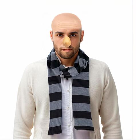 4Pcs Adults Costume Accessories Black and Grey Striped Men's Scarf Cosplay Accessories in Saudi Arabia