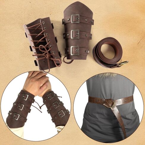 الفايكنج عباءة زي الرجال الفراء طوق القرون الوسطى عصر النهضة التفاف الملك المحارب شال الرأس هالوين LARP تأثيري حلي in Kuwait