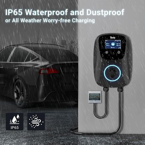 Tera Electric Vehicle Charger Hardwired: for Tesla J1772 EVs ETL Level 2 48 40 Amp 240V Home Charging Station with Manual Setting Amps Schedule on Unit NEMA 14-50 25 FT Cable in Saudi Arabia