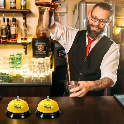 Call Bell, Service Bell Dinner Desk Bell for The Porter Kitchen Restaurant Bar Hotel Schools (2 Pack, Yellow)-Style 2 in Saudi Arabia