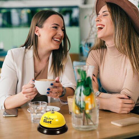 Call Bell, Service Bell Dinner Desk Bell for The Porter Kitchen Restaurant Bar Hotel Schools (2 Pack, Yellow)-Style 2 in Saudi Arabia