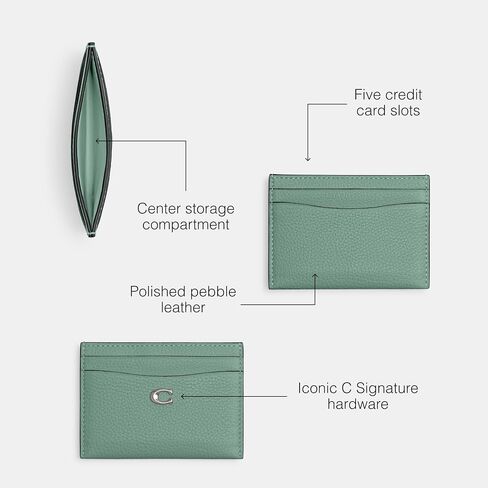 Coach Essential Card Case, Aquamarine in Saudi Arabia