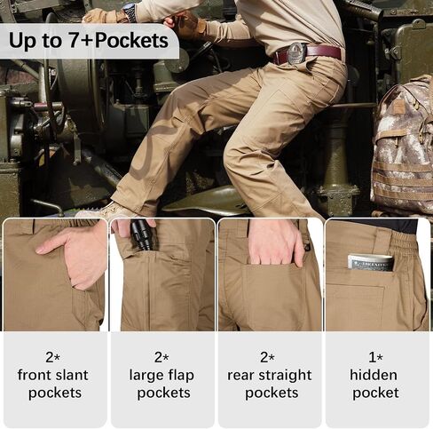 FREE SOLDIER Men's Cargo Pants Water Resistant Ripstop Tactical Pants for Men Work Pants Lightweight Outdoor Hiking Pants Men in Saudi Arabia