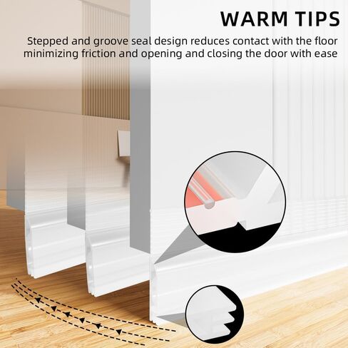 Door Draft Stopper for Bottom of Door, Adjustable Weather Stripping Door Seal for Cold Insulation, Under Door Sweep for Exterior & Interior Doors, Door Bottom Seal Blocker Noise (39inch,Black) in Kuwait