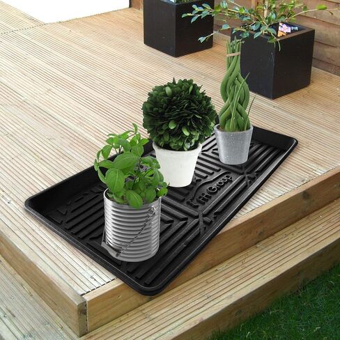 FH Group ClimaProof للحماية من جميع الأحوال الجوية، سجادة بطانة صينية البضائع متعددة الاستخدام تناسب معظم السيارات وسيارات الدفع الرباعي والشاحنات، مقاس 32 × 24 بوصة باللون الأسود in Kuwait