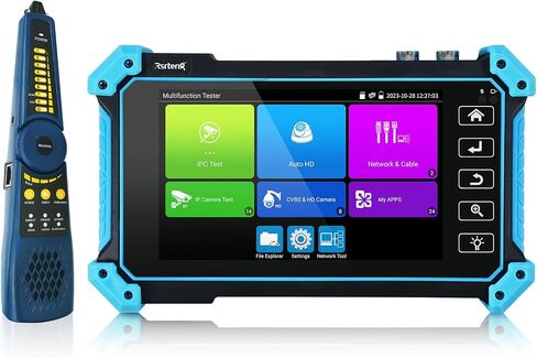 Rsrteng IP Camera Tester, IPC-5200 Plus 8MP AHD CVI TVI SDI CVBS IP Camera Test 4K HD Display Video Monitor 5inch IPS Touch Screen IPC Tester Support POE PTZ RS485 HDMI & VGA Input DC12V Output in Saudi Arabia