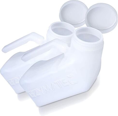 (1 Pack) Portable Urinals for Men Spill Proof, Urine Bottles for Men, Plastic Male Urinal Pee Bottles for Men with Spill Proof Screw Cap Lid for Hospitals, Emergency and Travel Use (1000ml) in Kuwait
