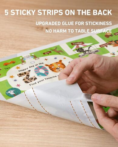 Babebay Disposable Stick-on Placemats 40 Pack for Baby & Kids & Toddler, Sticky Placemats Restaurant Table Mats 12" x 18" (Animal Alphabet) in Saudi Arabia