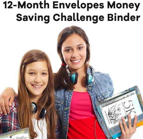 مغلف تحدي توفير المال لمدة 12 شهرًا، تحدي التوفير لمدة 12 شهرًا، مجلد توفير المال، كتاب تحديات توفير المال، مخطط توفير المال، منظم الميزانية in Saudi Arabia