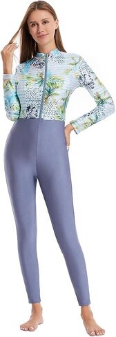 IBAKOM One Piece Modest Burkini for Women Islamic Swimsuits with Wrap Skirt Swim Cap Muslim Bathing Suit Cover Ups in Saudi Arabia