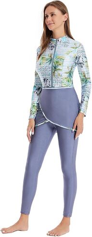 IBAKOM One Piece Modest Burkini for Women Islamic Swimsuits with Wrap Skirt Swim Cap Muslim Bathing Suit Cover Ups in Saudi Arabia