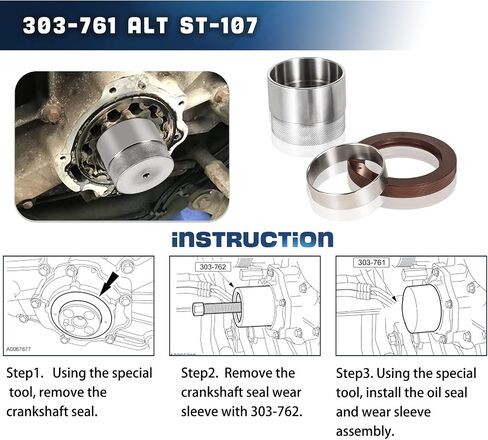 مجموعة أدوات تثبيت وإزالة حلقات تثبيت العمود المرفقي الأمامي والخلفي لمحركات الديزل Ford Powerstroke 6.0L، استبدل 303-770، 303-761، 303-762، 303-771 in Saudi Arabia