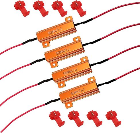 Fix LED Bulb Fast Hyper Flash Turn Signal Blink Error Code 50W 6ohm Load Resistors (Resistors get very hot during working) (4Pcs) in Saudi Arabia