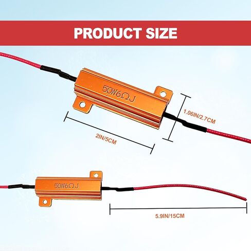 Fix LED Bulb Fast Hyper Flash Turn Signal Blink Error Code 50W 6ohm Load Resistors (Resistors get very hot during working) (4Pcs) in Saudi Arabia