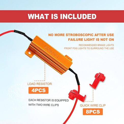 Fix LED Bulb Fast Hyper Flash Turn Signal Blink Error Code 50W 6ohm Load Resistors (Resistors get very hot during working) (4Pcs) in Saudi Arabia